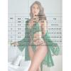 image:imageAvidlove Women Sexy Lingerie Set 2 Piece Lace Teddy with Mesh Kimono Robe Bodysuit NightgownGreen