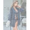image:imageAvidlove Women Sexy Lingerie Set 2 Piece Lace Teddy with Mesh Kimono Robe Bodysuit NightgownNavy Blue