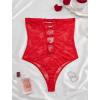 image:imageAvidlove Women Sexy Lingeries Deep V Teddy Lingerie Lace Bodysuit Hollow Out One Piece Mini BabydollCarmine Red