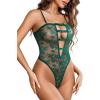 image:imageAvidlove Women Sexy Lingeries Deep V Teddy Lingerie Lace Bodysuit Hollow Out One Piece Mini BabydollGreen