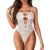 image:imageAvidlove Women Sexy Lingeries Deep V Teddy Lingerie Lace Bodysuit Hollow Out One Piece Mini BabydollWhite