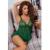 image:imageAvidlove Womens Floral Lace Lingerie Pajama SetSexy Sheer Mesh VNeck Halter Cami and Shorts 2 Piece Sleepwear SetGreen