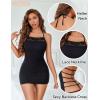 image:imageAvidlove Womens Lingerie Sexy Bodycon Nightgown Lace Neckline Babydoll Chemise Cotton Sleepwear Halter Dress Slip SXXLBlack
