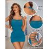 image:imageAvidlove Womens Lingerie Sexy Bodycon Nightgown Lace Neckline Babydoll Chemise Cotton Sleepwear Halter Dress Slip SXXLBlue Green