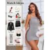 image:imageAvidlove Womens Lingerie Sexy Bodycon Nightgown Lace Neckline Babydoll Chemise Cotton Sleepwear Halter Dress Slip SXXLGrey