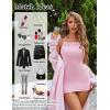 image:imageAvidlove Womens Lingerie Sexy Bodycon Nightgown Lace Neckline Babydoll Chemise Cotton Sleepwear Halter Dress Slip SXXLPink
