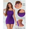 image:imageAvidlove Womens Lingerie Sexy Bodycon Nightgown Lace Neckline Babydoll Chemise Cotton Sleepwear Halter Dress Slip SXXLPurple