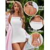 image:imageAvidlove Womens Lingerie Sexy Bodycon Nightgown Lace Neckline Babydoll Chemise Cotton Sleepwear Halter Dress Slip SXXLWhite