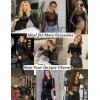image:imageAvidlove Womens Mesh Long Sleeve Bodysuit Round Neck Sheer Leotards Geo Print Bodysuit Top with Snap CrotchBlack02