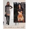 image:imageAvidlove Womens Mesh Long Sleeve Bodysuit Round Neck Sheer Leotards Geo Print Bodysuit Top with Snap CrotchBlack02