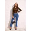 image:imageAvidlove Womens Mesh Long Sleeve Bodysuit Round Neck Sheer Leotards Geo Print Bodysuit Top with Snap CrotchBrown