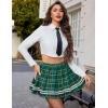 image:imageAvidlove Womens Pleated Skirt School Uniform Skirt Mini Skirt Pleated Cheer SkirtGreen Plaid