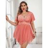 image:imageAvidlove Womens Plus Size Babydoll Floral Lace Lingerie Deep V Nighty Mesh SleepwearRose Pink