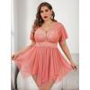 image:imageAvidlove Womens Plus Size Babydoll Floral Lace Lingerie Deep V Nighty Mesh SleepwearRose Pink