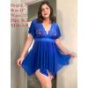 image:imageAvidlove Womens Plus Size Babydoll Floral Lace Lingerie Deep V Nighty Mesh SleepwearRoyal Blue