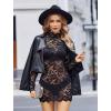image:imageAvidlove Womens Sheer Lace Dress Sexy Long Sleeve Dress See Through Lingerie Short Mini Dresses for Party No LinlingBlack