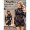 image:imageAvidlove Womens Sheer Lace Dress Sexy Long Sleeve Dress See Through Lingerie Short Mini Dresses for Party No LinlingBlack