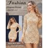 image:imageAvidlove Womens Sheer Lace Dress Sexy Long Sleeve Dress See Through Lingerie Short Mini Dresses for Party No LinlingNude