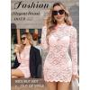 image:imageAvidlove Womens Sheer Lace Dress Sexy Long Sleeve Dress See Through Lingerie Short Mini Dresses for Party No LinlingPink