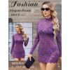 image:imageAvidlove Womens Sheer Lace Dress Sexy Long Sleeve Dress See Through Lingerie Short Mini Dresses for Party No LinlingPurple