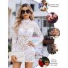 image:imageAvidlove Womens Sheer Lace Dress Sexy Long Sleeve Dress See Through Lingerie Short Mini Dresses for Party No LinlingWhite