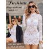 image:imageAvidlove Womens Sheer Lace Dress Sexy Long Sleeve Dress See Through Lingerie Short Mini Dresses for Party No LinlingWhite
