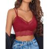 image:imageAvidlove Lace Bralette for Women V Neck Camisoles Racerback Adjustable Strap Crop TopWine Red