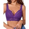 image:imageAvidlove Lace Bralettes Women V Neck Wireless Bras Unlined Basic Cami Sexy Comfy Everyday Wirefree Lingerie UnpaddedPurple