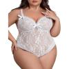 image:imageAvidlove Plus Size Lingerie Exotic Teddies Bodysuits One Piece Lace Babydoll SleepwearWhite