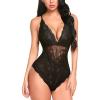 image:imageAvidlove Sexy Lingerie for Women Deep V Lace Bodysuit Snap Crotch One Piece Teddy XS4XLBlackwith Snap Crotch