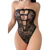 image:imageAvidlove Women Sexy Lingeries Deep V Teddy Lingerie Lace Bodysuit Hollow Out One Piece Mini BabydollBlack