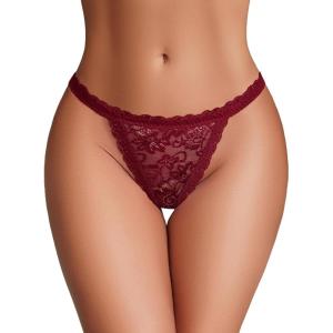 image:imageAvidlove Lace Panties for Women Sexy Underwear Low Rise Briefs Floral Lace Thong Panties 14 PackDark Red