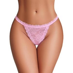 image:imageAvidlove Lace Panties for Women Sexy Underwear Low Rise Briefs Floral Lace Thong Panties 14 PackPink