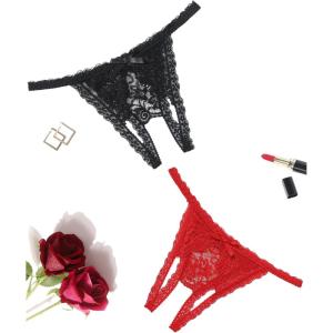 image:imageAvidlove Lace Panties for Women Sexy Underwear Low Rise Briefs Floral Lace Thong Panties 14 PackRedblack