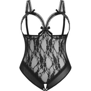 image:imageAvidlove Plus Size Lingerie Exotic Teddies Bodysuits One Piece Lace Babydoll SleepwearBlack