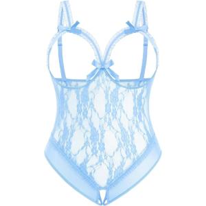 image:imageAvidlove Plus Size Lingerie Exotic Teddies Bodysuits One Piece Lace Babydoll SleepwearLight Blue