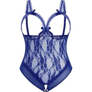 image:imageAvidlove Plus Size Lingerie Exotic Teddies Bodysuits One Piece Lace Babydoll SleepwearNavy Blue