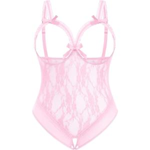 image:imageAvidlove Plus Size Lingerie Exotic Teddies Bodysuits One Piece Lace Babydoll SleepwearPink
