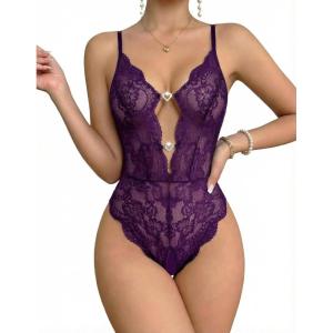 image:imageAvidlove Sexy Lingerie for Women Lace Teddy Lingerie One Piece Lingerie BodysuitPurple