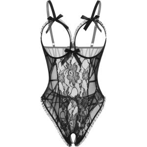 image:imageAvidlove Sexy Lingerie for Women One Piece Lace Babydoll Sleepwear BodysuitBlack Geometry