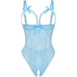 image:imageAvidlove Sexy Lingerie for Women One Piece Lace Babydoll Sleepwear BodysuitBlue