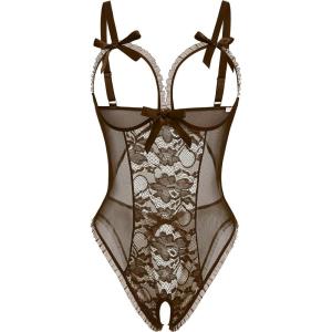 image:imageAvidlove Sexy Lingerie for Women One Piece Lace Babydoll Sleepwear BodysuitBrown