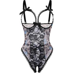 image:imageAvidlove Sexy Lingerie for Women One Piece Lace Babydoll Sleepwear BodysuitButterfly Leopard