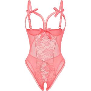 image:imageAvidlove Sexy Lingerie for Women One Piece Lace Babydoll Sleepwear BodysuitCoral Pink