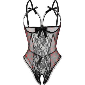 image:imageAvidlove Sexy Lingerie for Women One Piece Lace Babydoll Sleepwear BodysuitHeart