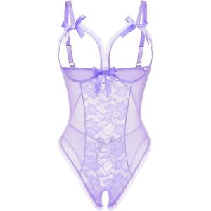 image:imageAvidlove Sexy Lingerie for Women One Piece Lace Babydoll Sleepwear BodysuitLilac