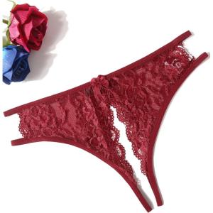 image:imageAvidlove Women Lace Panties Sexy Underwear Floral Lace Briefs with Cute Bow CenterCardinal Red
