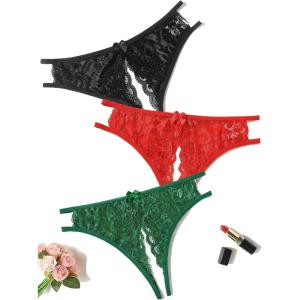 image:imageAvidlove Women Lace Panties Sexy Underwear Floral Lace Briefs with Cute Bow CenterMulticolor73 Pack