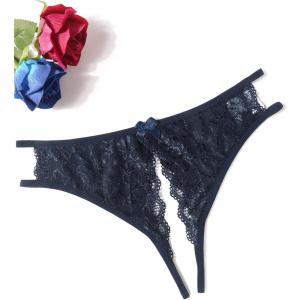 image:imageAvidlove Women Lace Panties Sexy Underwear Floral Lace Briefs with Cute Bow CenterNavy Blue