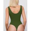 image:imageAvidlove Womens Sexy Plunge Deep V Neck Bodysuit Double Lined Sleeveless Thong Body Suit Leotard for Going Out TankArmy Green